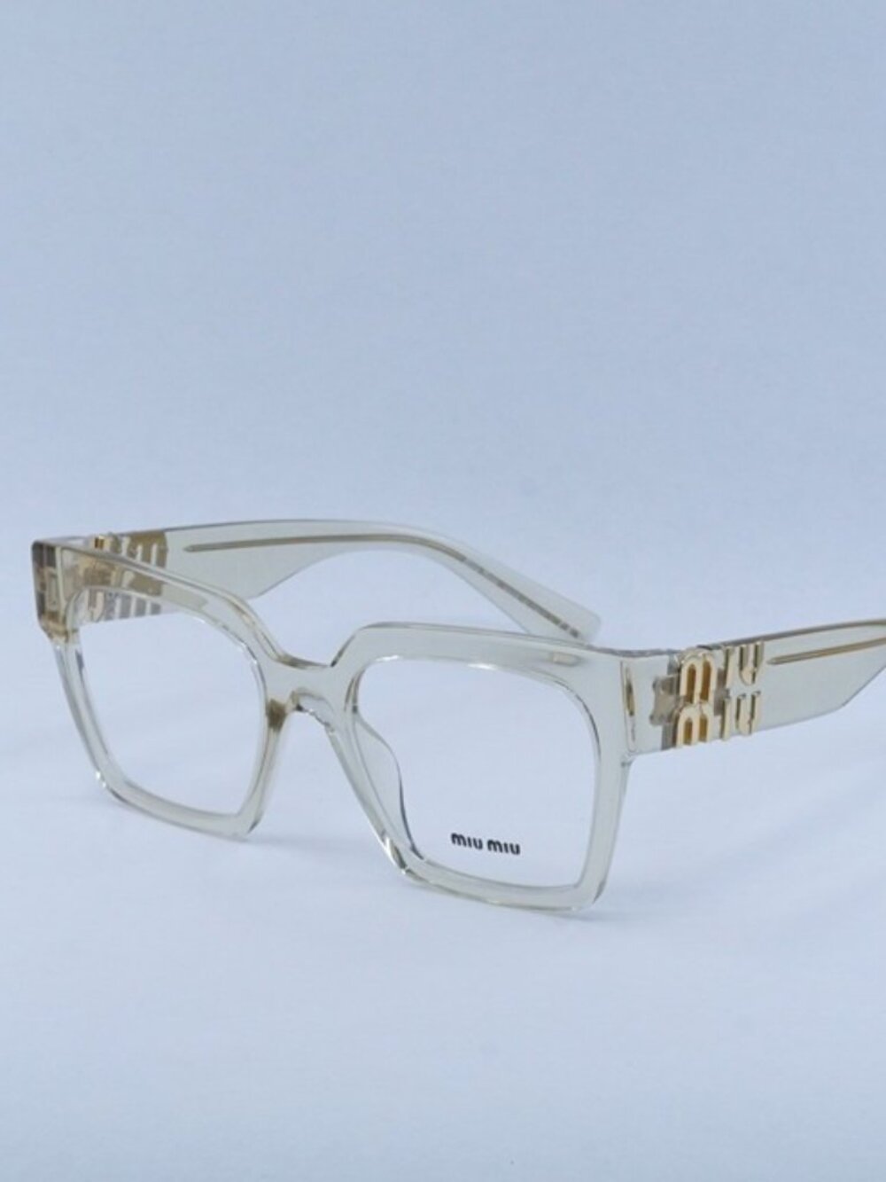 Miu Miu MU04UV 11T1O1 Eyeglasses Transparent Sand 52mm Square Frame